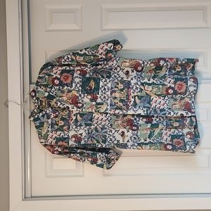 Reyn Spooner XXL Christmas shirt 2004 - blue/white/green - hawaiian patterned